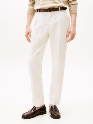 wit regular fit broek voor heren - tommy hilfiger