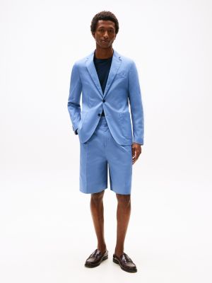 blau einreihiges slim fit sakko für herren - tommy hilfiger