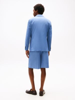 blau einreihiges slim fit sakko für herren - tommy hilfiger