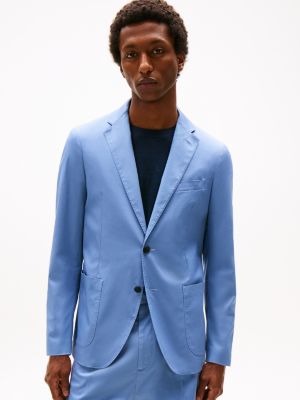 blue einreihiges slim fit sakko für herren - tommy hilfiger