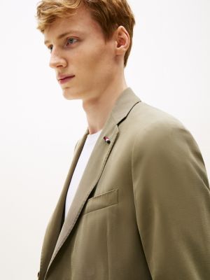 groen extra slim fit single-breasted blazer voor heren - tommy hilfiger