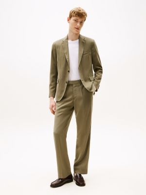 groen extra slim fit single-breasted blazer voor heren - tommy hilfiger