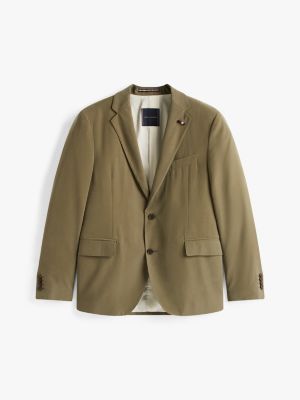 groen extra slim fit single-breasted blazer voor heren - tommy hilfiger