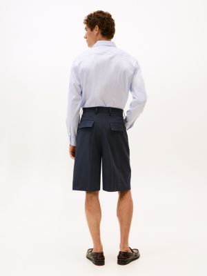 blau regular fit seersucker-shorts für herren - tommy hilfiger