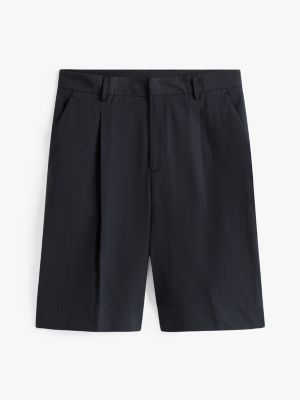blau regular fit seersucker-shorts für herren - tommy hilfiger