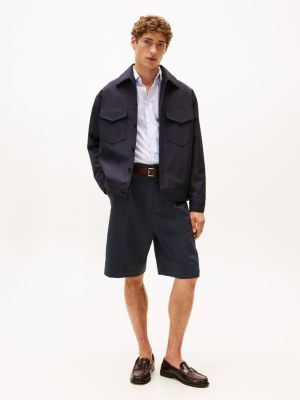 shorts regular fit in seersucker blue da uomini tommy hilfiger