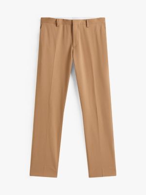 beige twill suit with wool for men tommy hilfiger