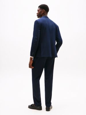 blue twill suit with wool for men tommy hilfiger