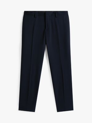 blue twill suit with wool for men tommy hilfiger