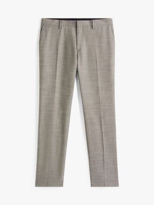 grey textured flap pocket suit for men tommy hilfiger