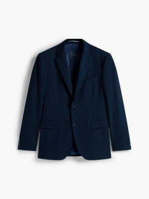 niebieski garnitur z diagonalu i wełny dla mężczyźni - tommy hilfiger