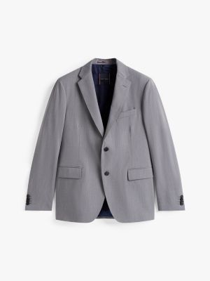grey twill suit with wool for men tommy hilfiger
