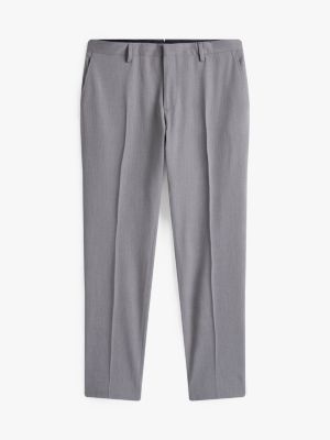 grey twill suit with wool for men tommy hilfiger