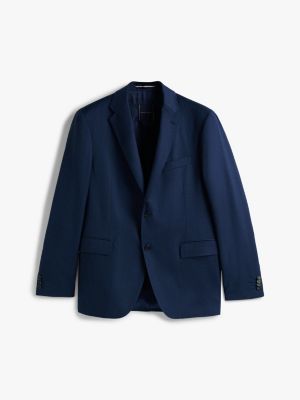 blue textured single breasted suit for men tommy hilfiger