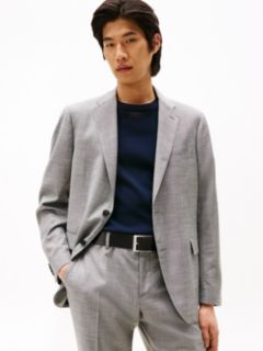 Textured Single Breasted Suit — Grey 2