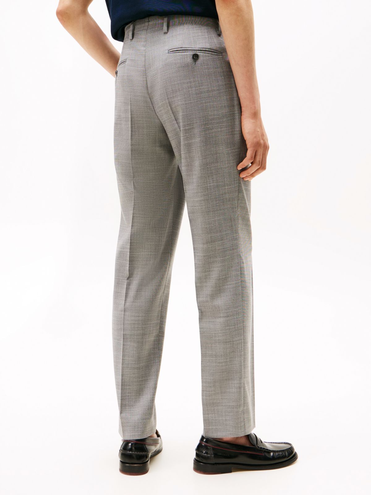 Textured Single Breasted Suit — Grey