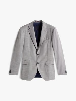 grey textured single breasted suit for men tommy hilfiger
