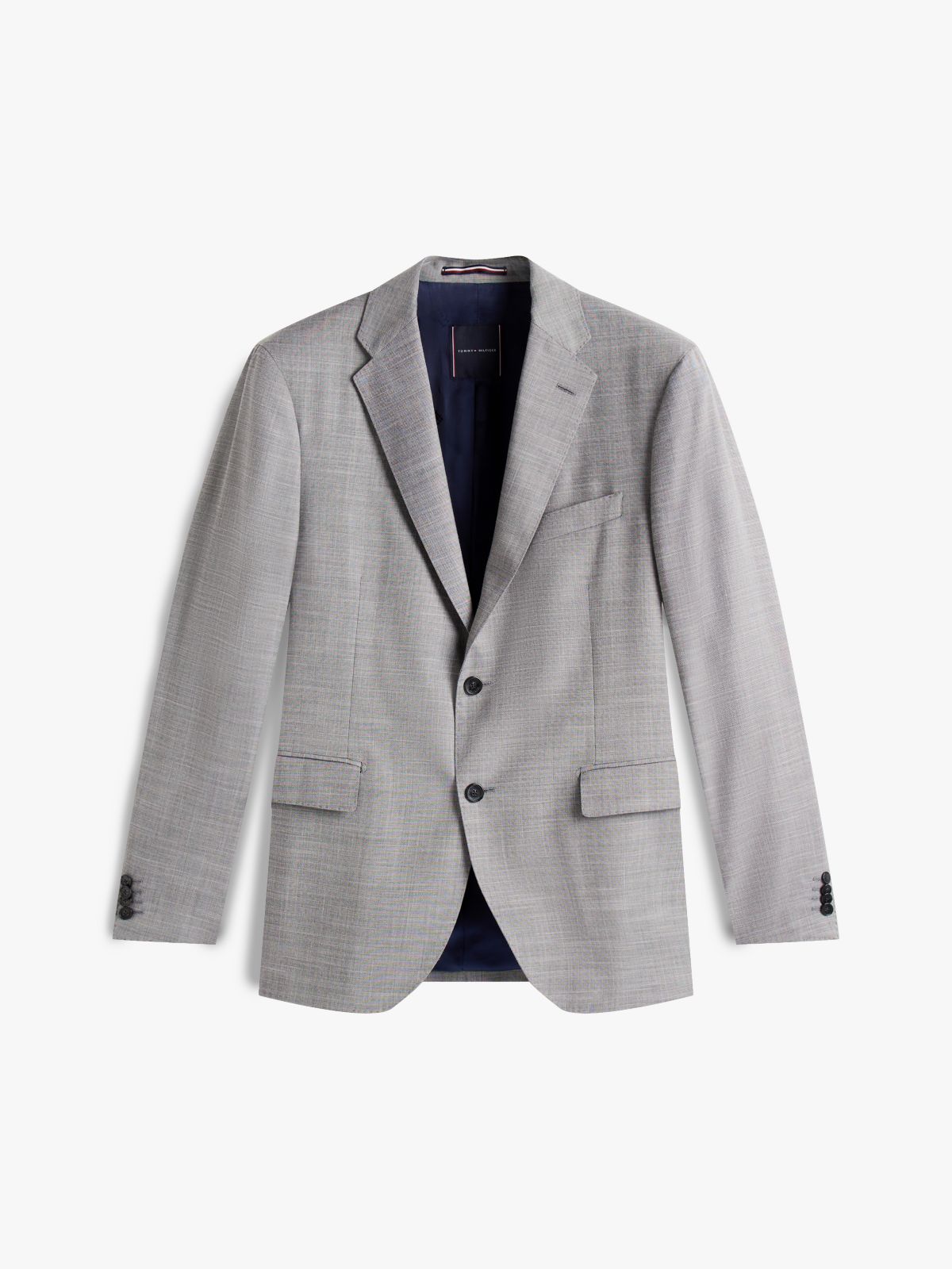 Textured Single Breasted Suit — Grey