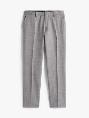 grey textured single breasted suit for men tommy hilfiger