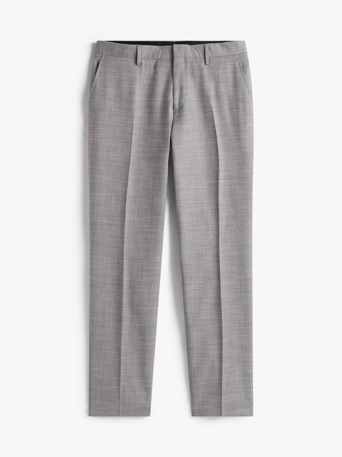 Textured Single Breasted Suit — Grey