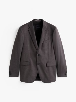 grijs getextureerd single-breasted pak voor heren - tommy hilfiger
