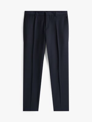 blue wool blend micro check suit for men tommy hilfiger
