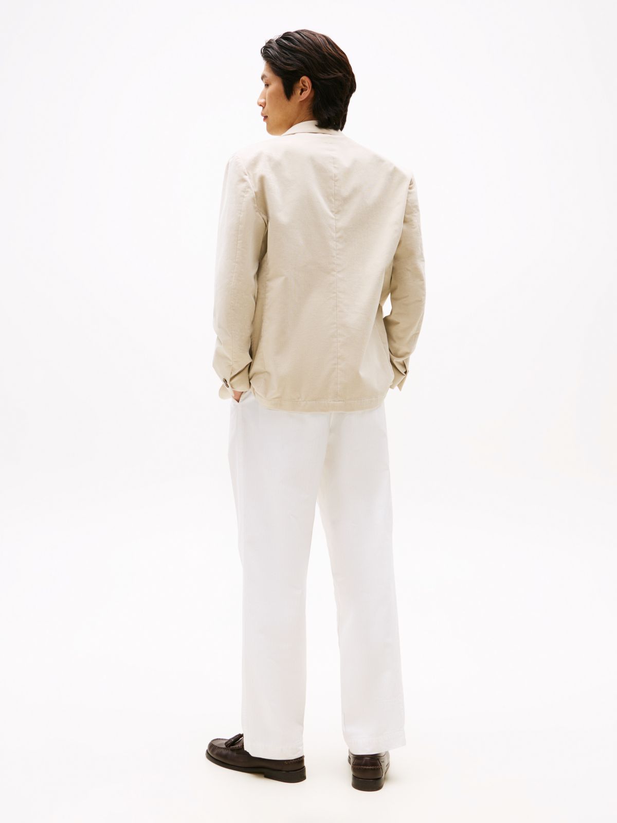 Corduroy Single Breasted Blazer — Beige