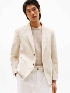 Corduroy Single Breasted Blazer — Beige 1