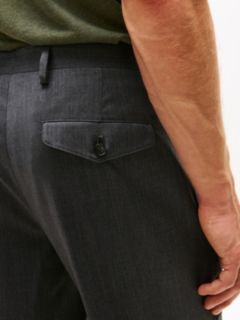 Wool Blend Twill Pressed Crease Trousers — Grey 3