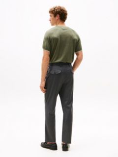 Wool Blend Twill Pressed Crease Trousers — Grey 4