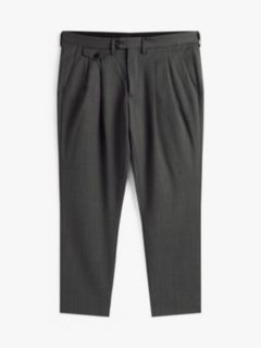 Wool Blend Twill Pressed Crease Trousers — Grey 5