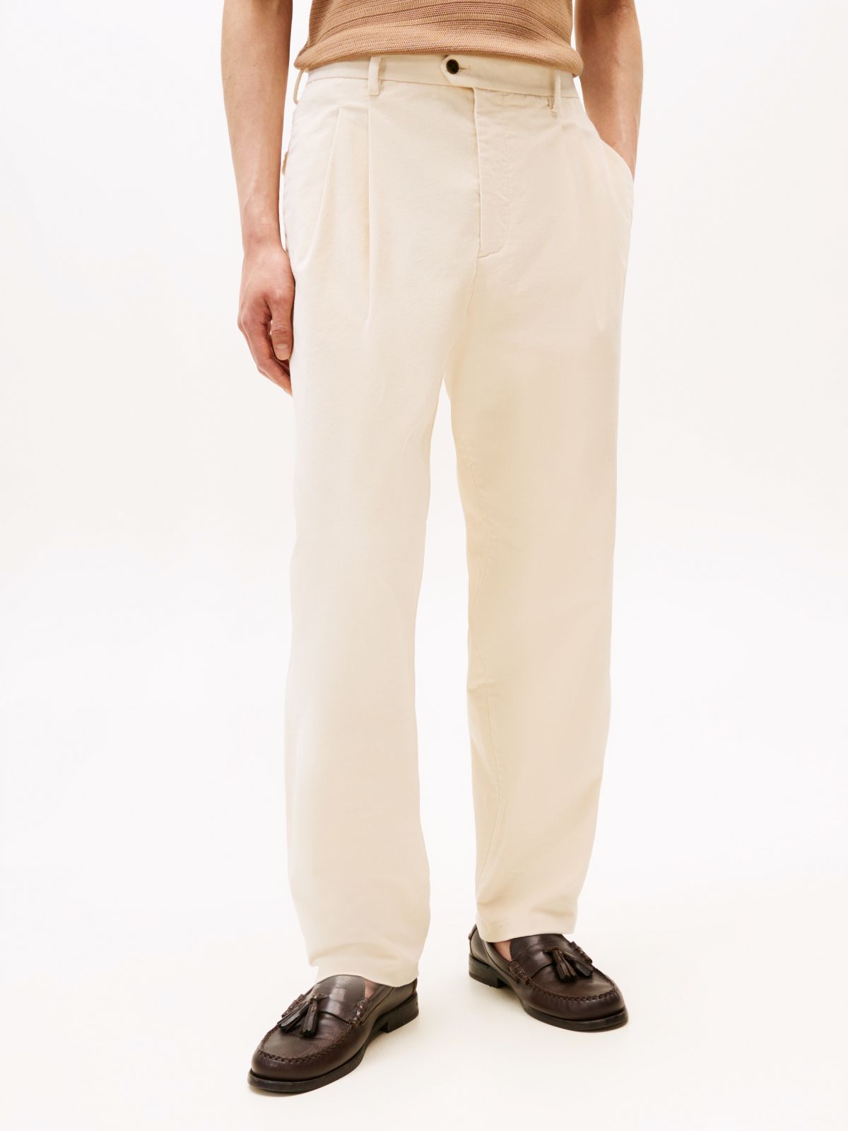 Corduroy Pressed Crease Trousers — White