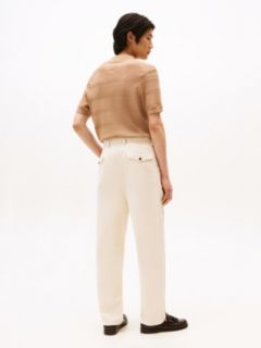 Corduroy Pressed Crease Trousers — White 4