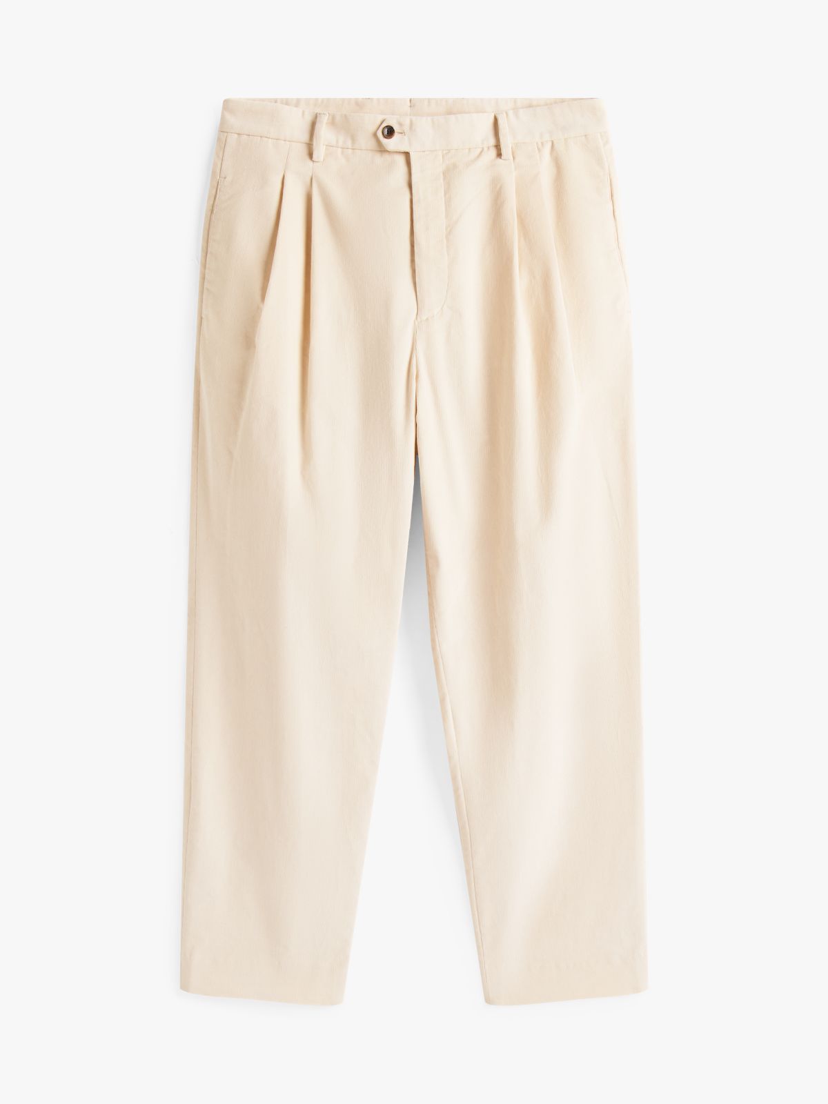 Corduroy Pressed Crease Trousers — White