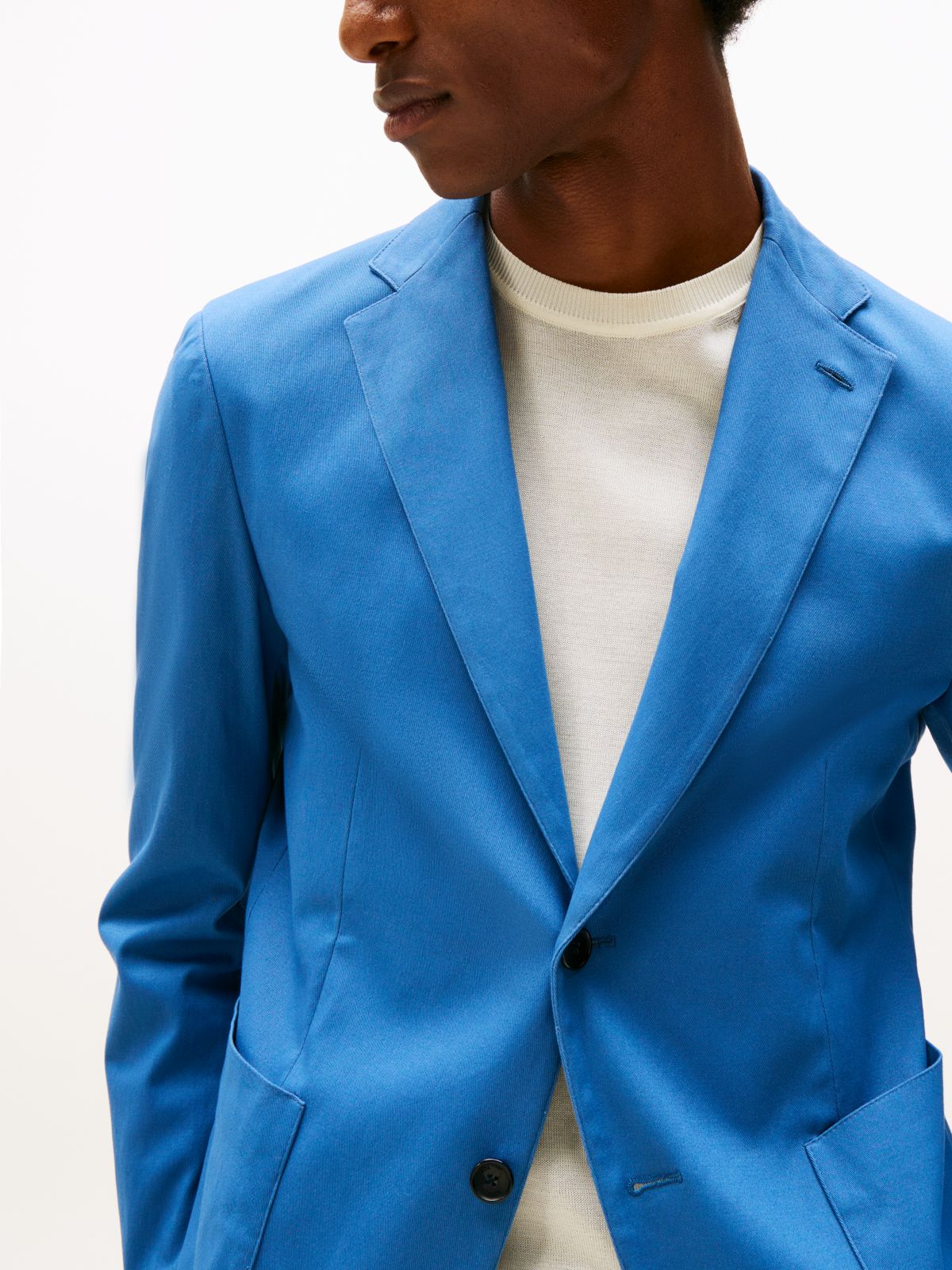 Unconstructed Single Breasted Blazer — Blue