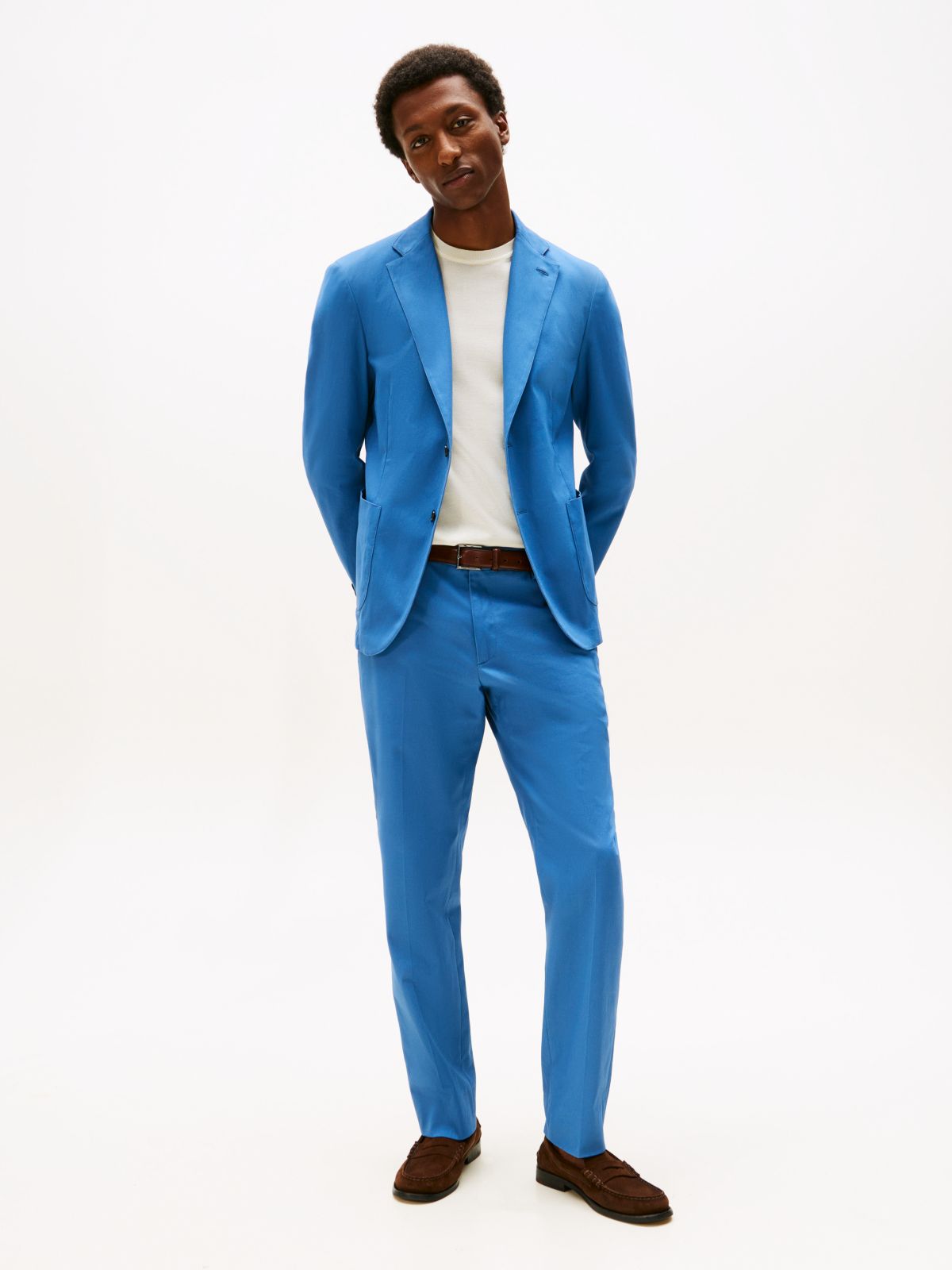 Unconstructed Single Breasted Blazer — Blue