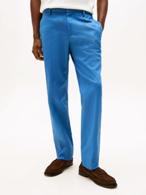 blue pressed crease trousers for men tommy hilfiger