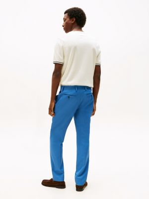 blue pressed crease trousers for men tommy hilfiger