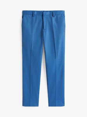 blue pressed crease trousers for men tommy hilfiger