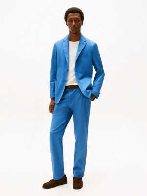 blue pressed crease trousers for men tommy hilfiger