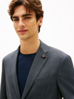 Textured Wool Blend Suit — Blue 4