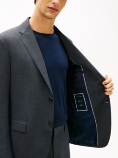 Textured Wool Blend Suit — Blue 6