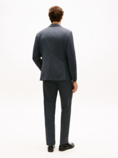Textured Wool Blend Suit — Blue 7
