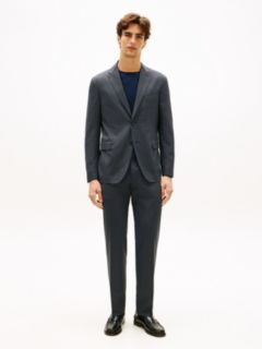 Textured Wool Blend Suit — Blue 1