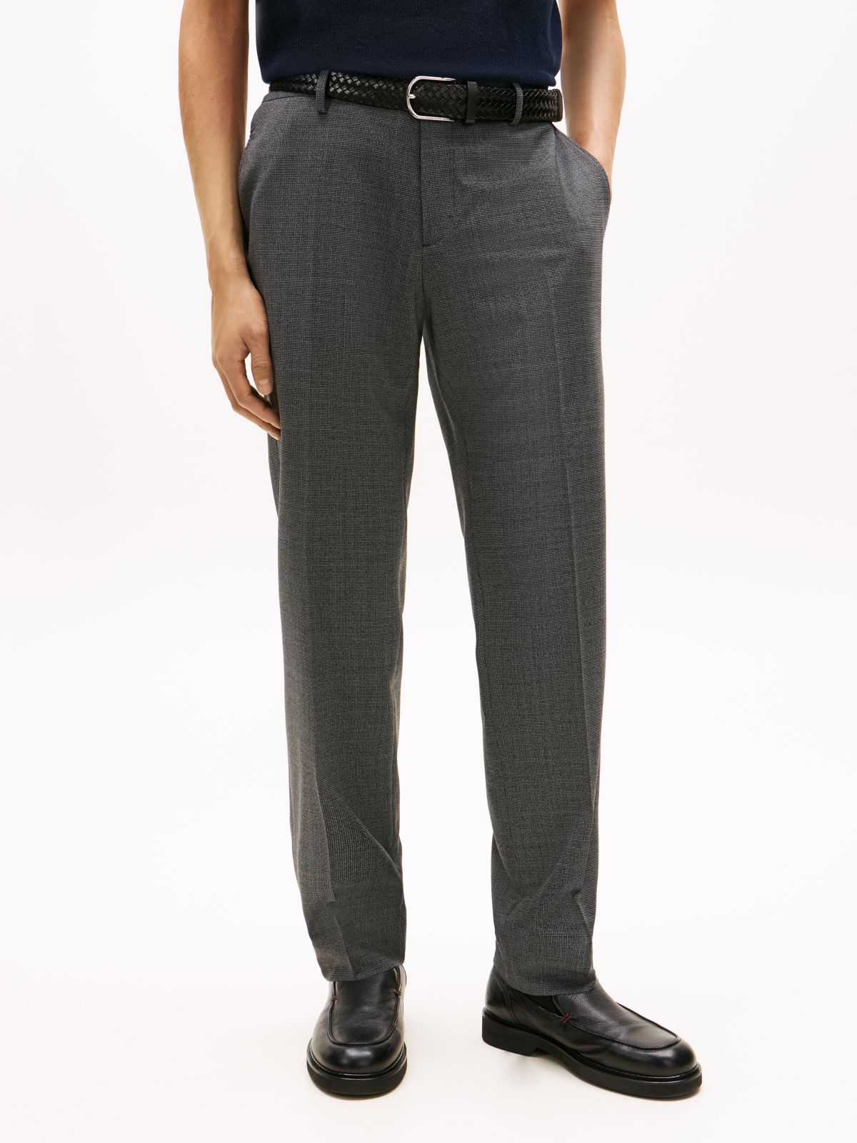 Textured Wool Blend Suit — Grey
