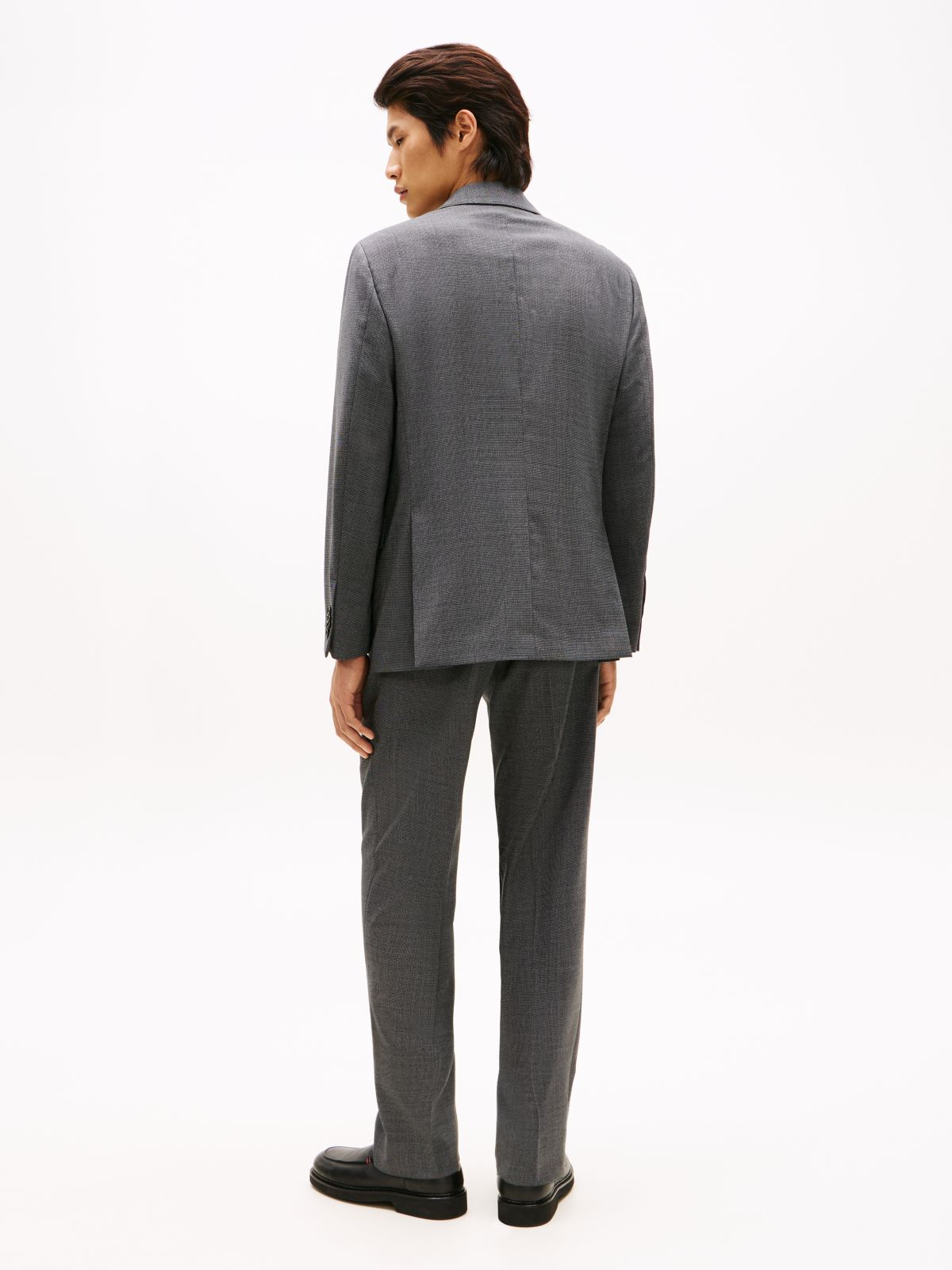 Textured Wool Blend Suit — Grey
