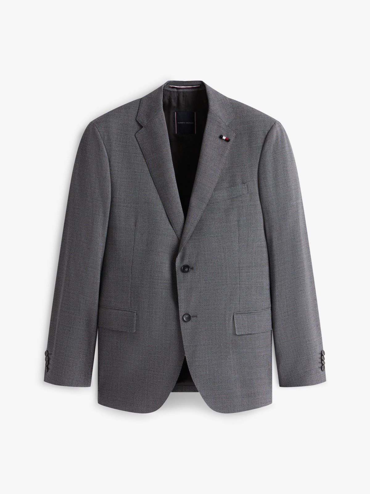 Textured Wool Blend Suit — Grey