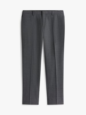 grey textured wool blend suit for men tommy hilfiger
