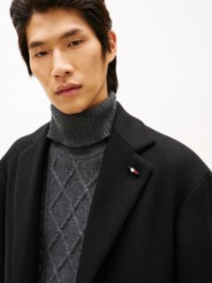 Single Breasted Longline Coat With Cashmere — Black 2