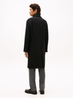 Single Breasted Longline Coat With Cashmere — Black 4